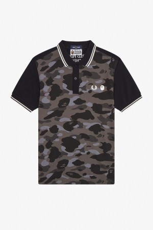 Fred Perry A Bathing Ape® Men's Shirts Black | SJV-574083