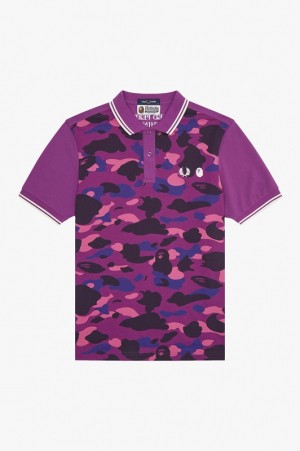 Fred Perry A Bathing Ape® Men's Shirts Blue | FVU-384729