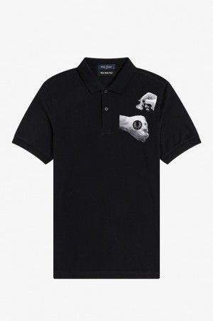 Fred Perry Collage Graphic Fred Perry Men's Shirts Black | SJM-256803