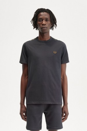 Fred Perry Contrast Tape Ringer Men's T Shirts Grey | KRC-849512