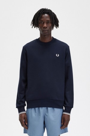 Fred Perry Crew Neck Men's Pants Navy | AYG-671029