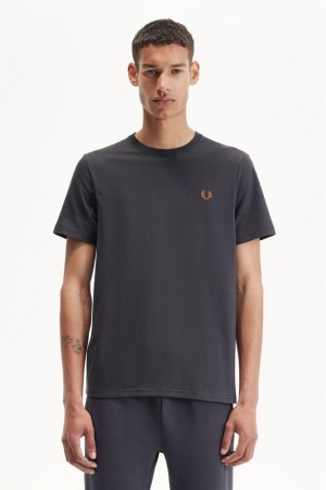 Fred Perry Crew Neck Men's T Shirts Grey | UGK-481369