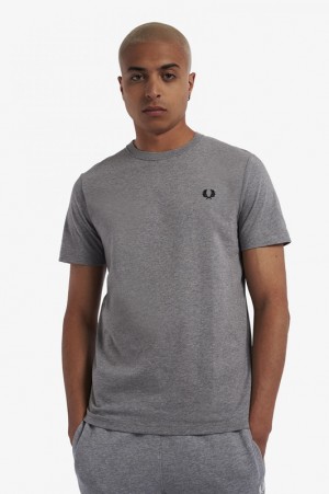 Fred Perry Crew Neck Men's T Shirts Grey | MHQ-960732