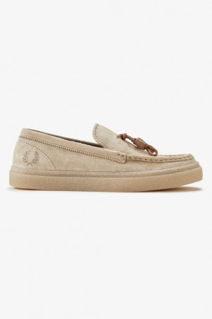 Fred Perry Dawson Tassel Men's Loafers Beige | MAO-902451