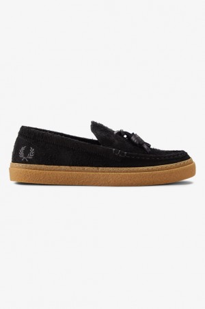 Fred Perry Dawson Tassel Men's Loafers Black | XYU-806572