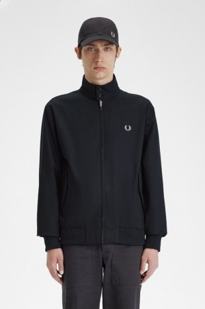 Fred Perry Harrington Men's Jackets Black | QLM-179532