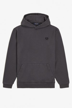 Fred Perry Heavyweight Hooded Men's Sweatshirts Black | BWA-729864