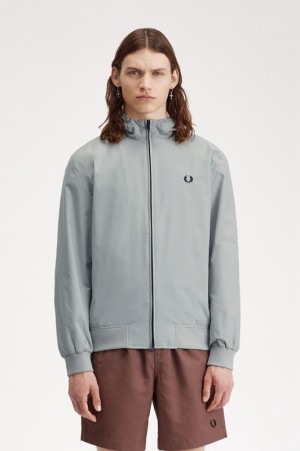 Fred Perry Hooded Brentham Men's Jackets Blue | WTN-872039