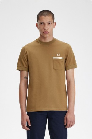 Fred Perry Loopback Jersey Pocket Men's T Shirts Grey | VTC-430927