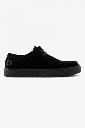 Fred Perry Low Dawson Men's Slip On Shoes Black | JNH-807652