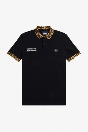 Fred Perry Noon Goons Men's Shirts Black | CQM-238476