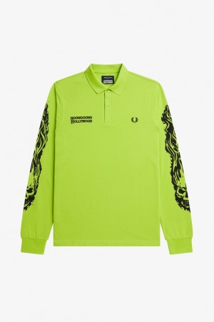 Fred Perry Noon Goons Men's Shirts Light Green | AZK-523496