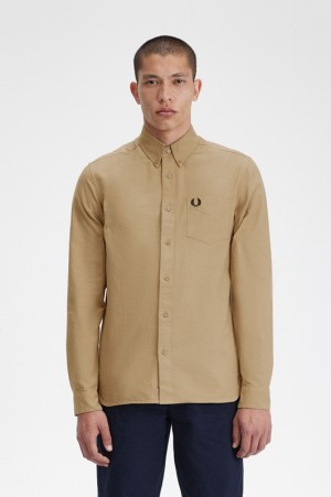 Fred Perry Oxford Men's Shirts Grey | DYK-453987