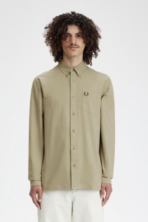 Fred Perry Oxford Men's Shirts Grey | LEG-763194