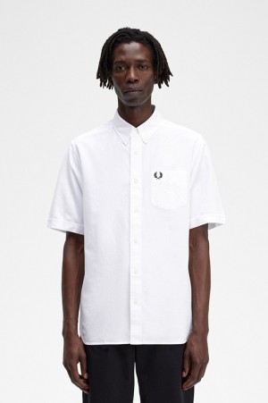 Fred Perry Oxford Men's Shirts White | JYV-571892