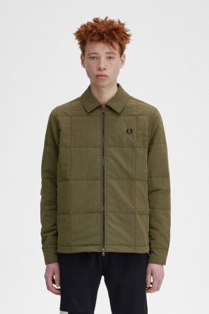 Fred Perry Quilted Men's Jackets Green | DJP-049862