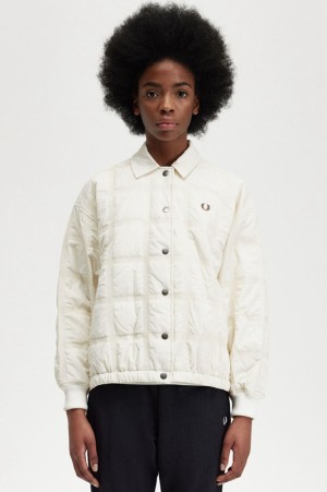 Fred Perry Quilted Women's Jackets White | DIV-158462