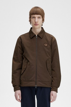 Fred Perry Quilted Zip Through Men's Jackets Brown | GBL-564803