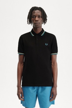 Fred Perry The Fred Perry Men's Polo Shirts Black | OAD-781230