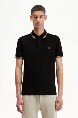 Fred Perry The Fred Perry Men's Polo Shirts Black | WAR-905276