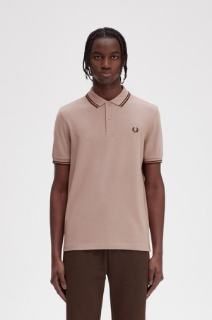 Fred Perry The Fred Perry Men's Polo Shirts Dark Pink | IWS-674235