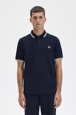 Fred Perry The Fred Perry Men's Polo Shirts Navy | DVQ-710248