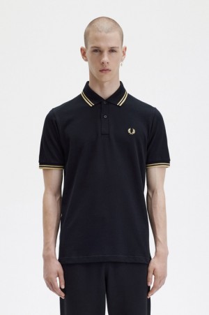 Fred Perry The Fred Perry Men's Polo Shirts Black | TWN-723684