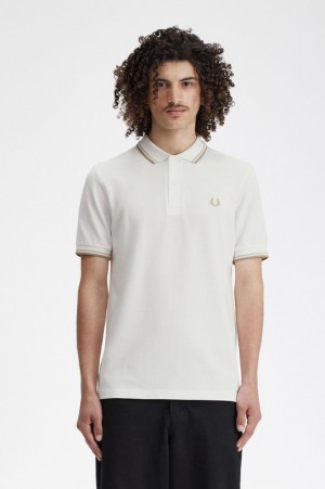 Fred Perry The Fred Perry Men's Polo Shirts White | BDE-653481