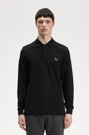 Fred Perry The Fred Perry Men's Polo Shirts Black | CDA-195324