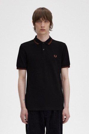 Fred Perry The Fred Perry Men's Polo Shirts Black | TYN-507123