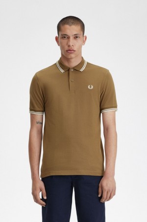 Fred Perry The Fred Perry Men's Polo Shirts Dark Yellow | BGO-163985