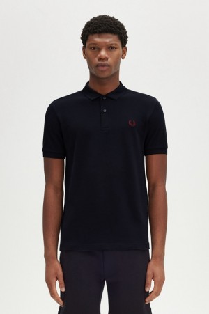 Fred Perry The Fred Perry Men's Polo Shirts Black | HAY-350986