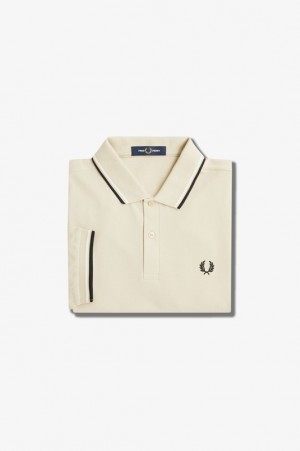 Fred Perry The Fred Perry Men's Shirts Beige | TAU-840675