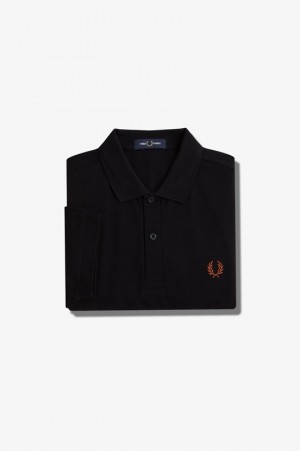 Fred Perry The Fred Perry Men's Shirts Black | YUQ-983654