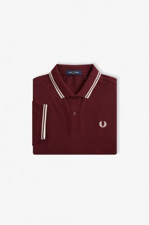 Fred Perry The Fred Perry Men's Shirts Burgundy | UOF-278319