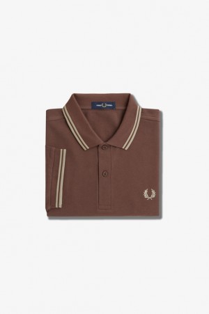 Fred Perry The Fred Perry Men's Shirts Chocolate | XKN-634520