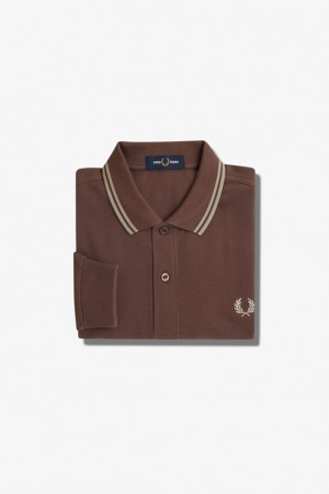 Fred Perry The Fred Perry Men's Shirts Chocolate | FWQ-698205