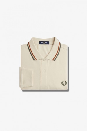 Fred Perry The Fred Perry Men's Shirts Cream | OIW-089627