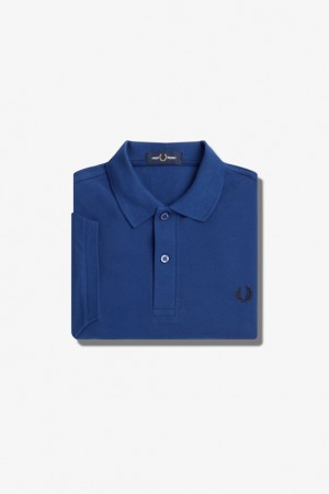 Fred Perry The Fred Perry Men's Shirts Deep Blue | DMT-069328