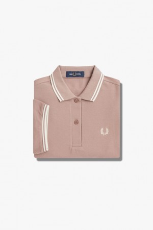 Fred Perry The Fred Perry Women's Polo Shirts Dark Pink | RYW-916507