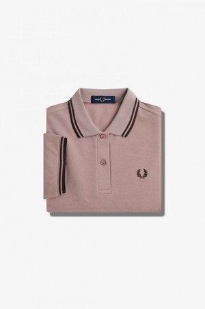 Fred Perry The Fred Perry Women's Polo Shirts Dark Pink | JCW-310962