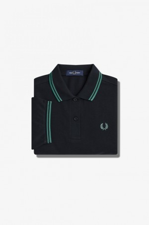 Fred Perry The Fred Perry Women's Polo Shirts Black | QKF-139805