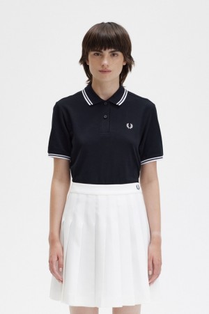 Fred Perry The Fred Perry Women's Polo Shirts Black | JNV-973254