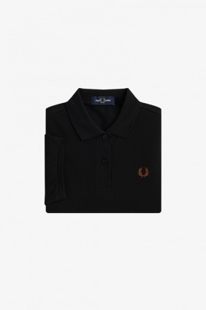 Fred Perry The Fred Perry Women's Polo Shirts Black | MNW-218053