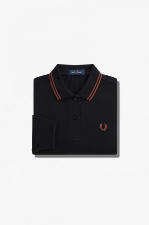 Fred Perry The Fred Perry Women's Polo Shirts Black | IQY-372480