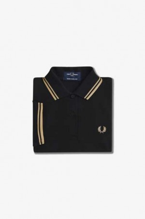 Fred Perry The Fred Perry Women's Polo Shirts Black | OBA-142860