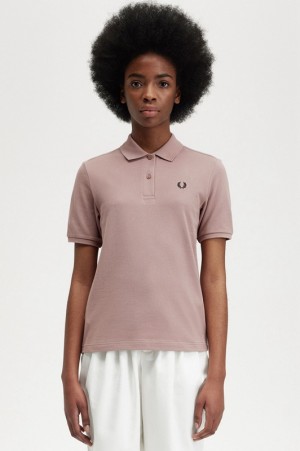 Fred Perry The Fred Perry Women's Shirts Dark Pink | OPH-145892