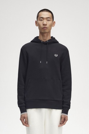 Fred Perry Tipped Hooded Men's Sweatpants Black | MQS-621753