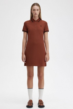 Fred Perry Twin Tipped Fred Perry Women's Dress Brown | FUL-802451