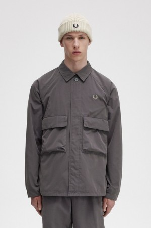 Fred Perry Utility Men's Jackets Grey | GWK-540817